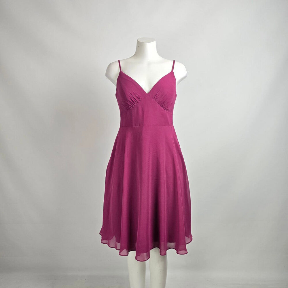 Azazie Purple Fit & Flare Cocktail Bridesmaids Dress Size 8